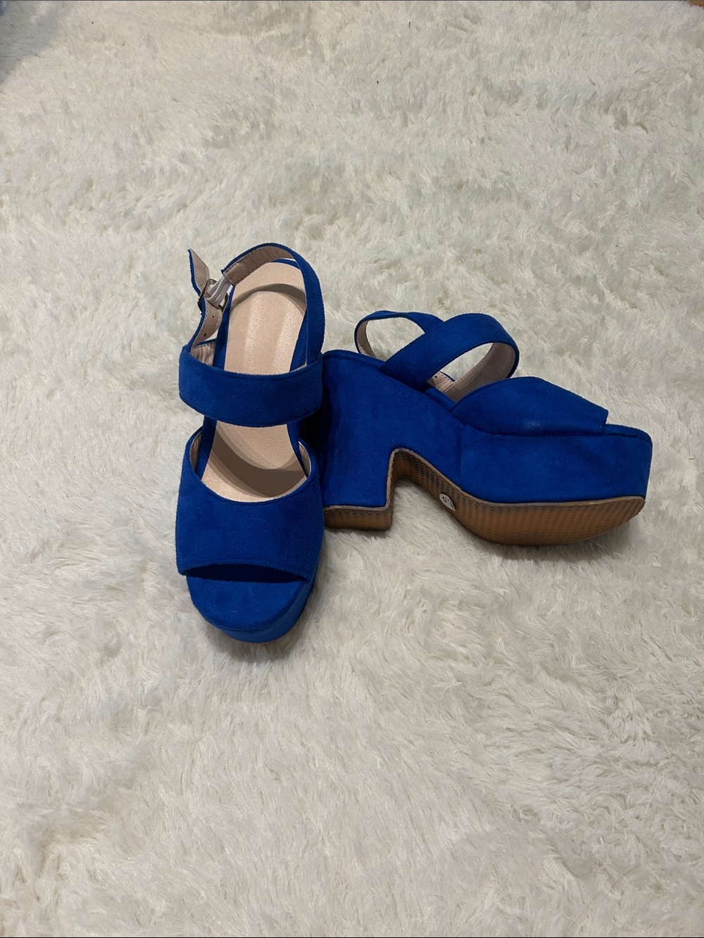 NWOT Suede Wedge Sandals